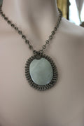 Beautiful Handmade Wire Wrap with Green Stone Necklace