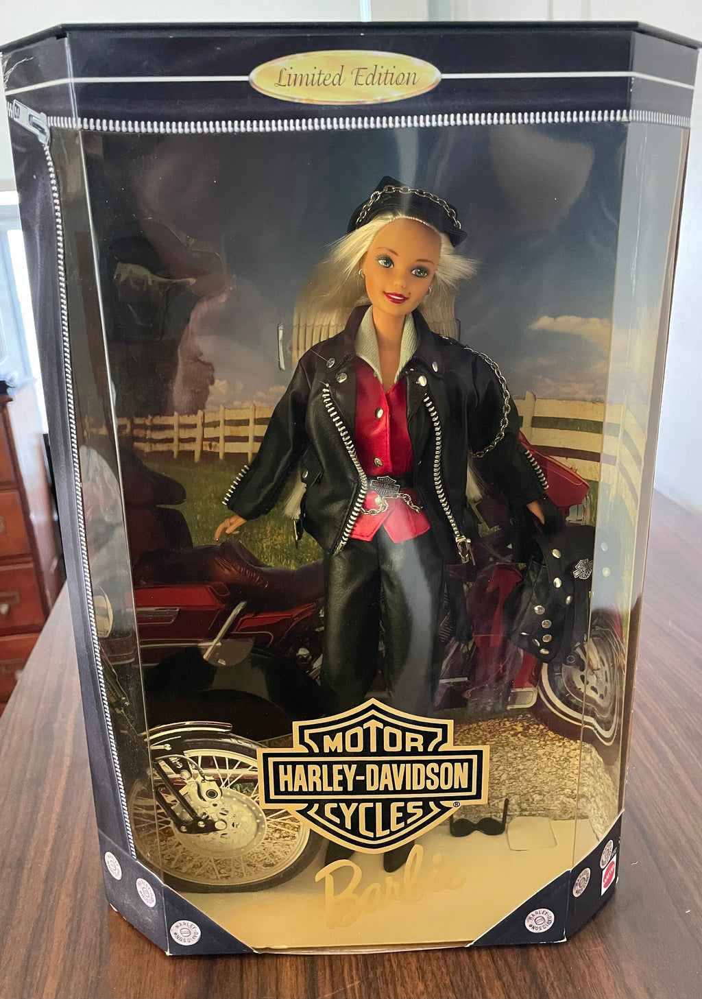 Vintage 1997 Limited Edition "Harley Davidson" Barbie Doll Mint in the original box Leather Riding Jacket and backpack