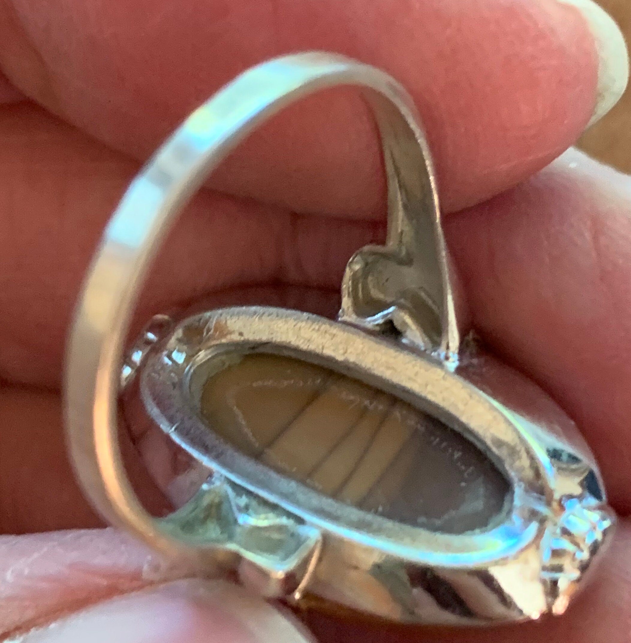 Beautiful Classic Style Sterling Silver and Jasper Ring size 8 1/2