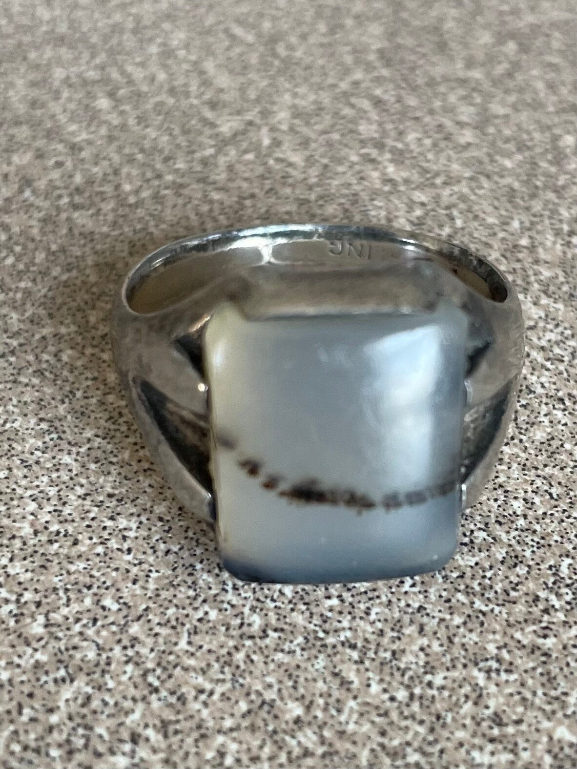 Beautiful Vintage 1940's Agate Sterling Silver Ring Size 10