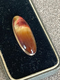 Antique 10k Gold Red and Yellow Agate Stone Gold Hat Pin  Original Box