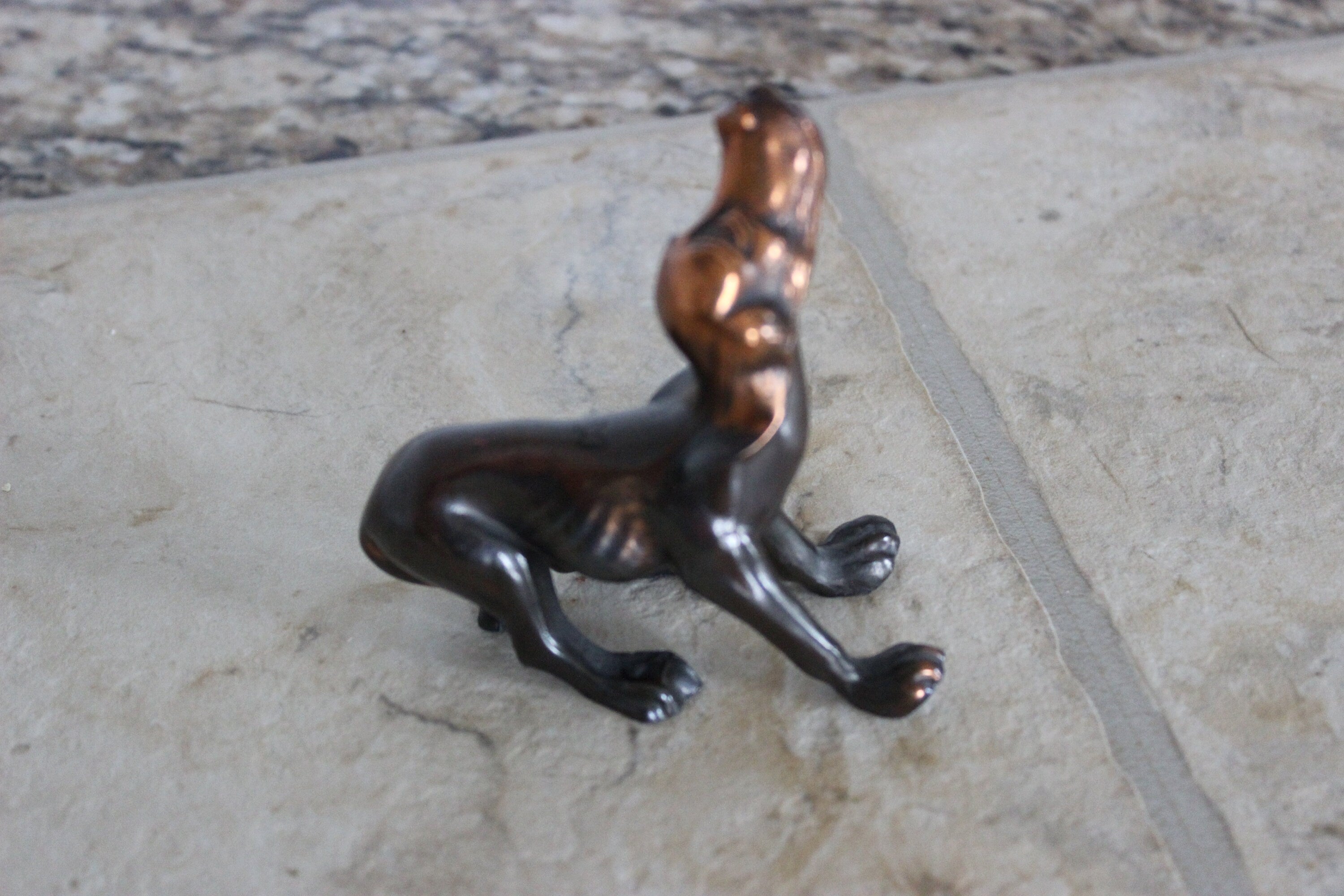 Vintage Bronze Dog Figurine Signed Dodge USA