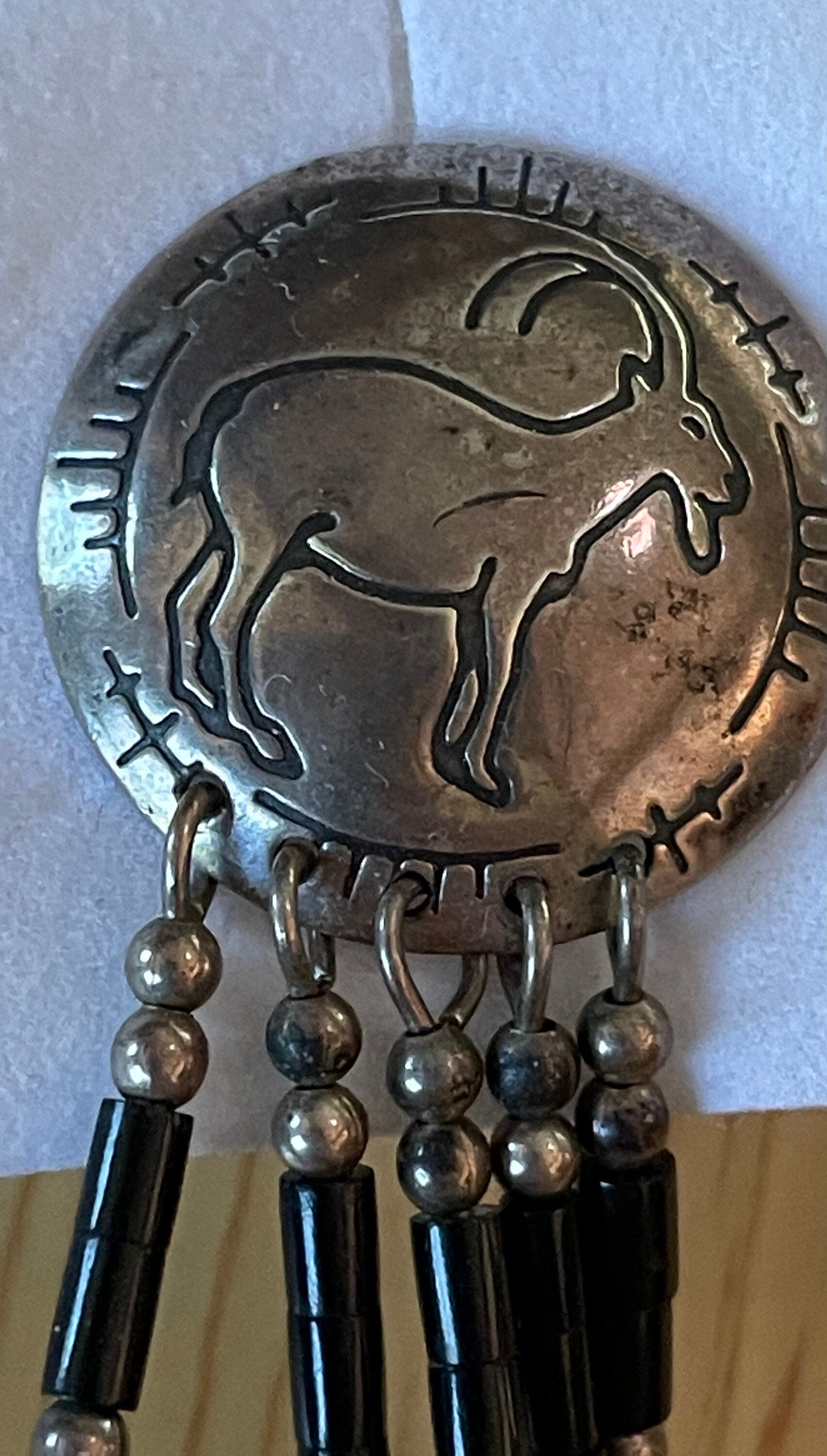 Handmade Navajo Native American Earrings Signed TK Sterling