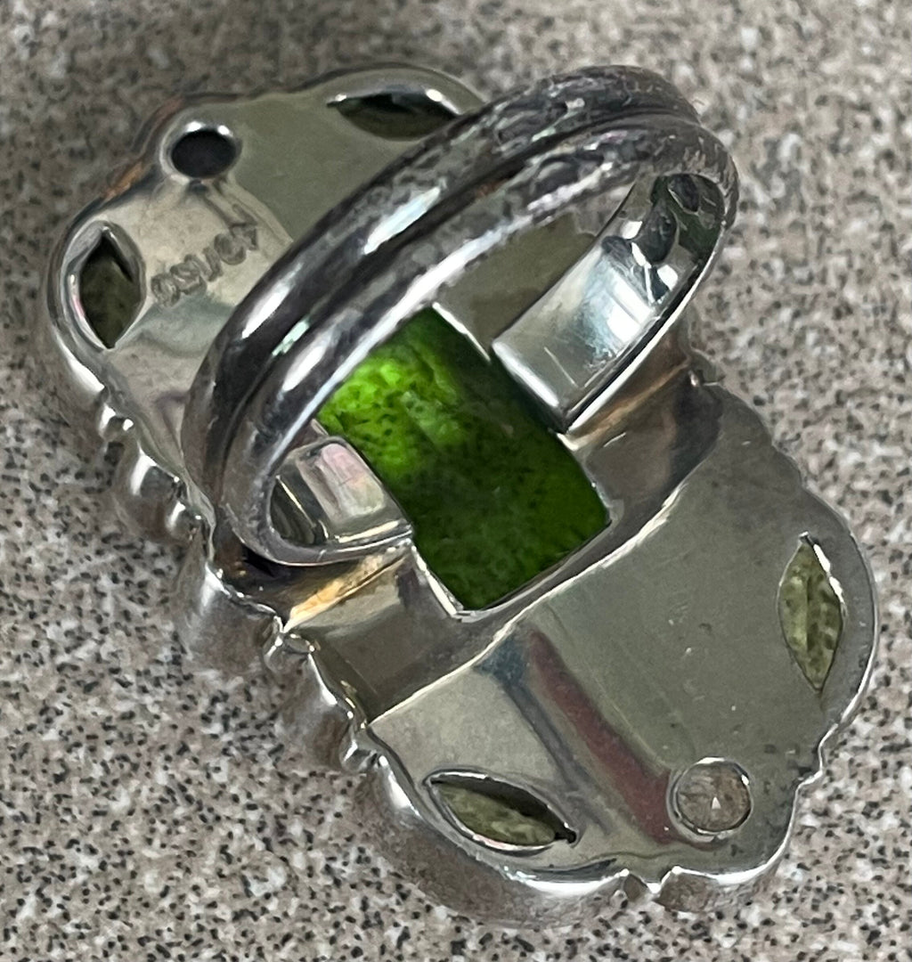 Beautiful Limited Edition Turkish Indian Ladies Multi Stone Ring Peridot Amethyst opaline, Quartz Size 6