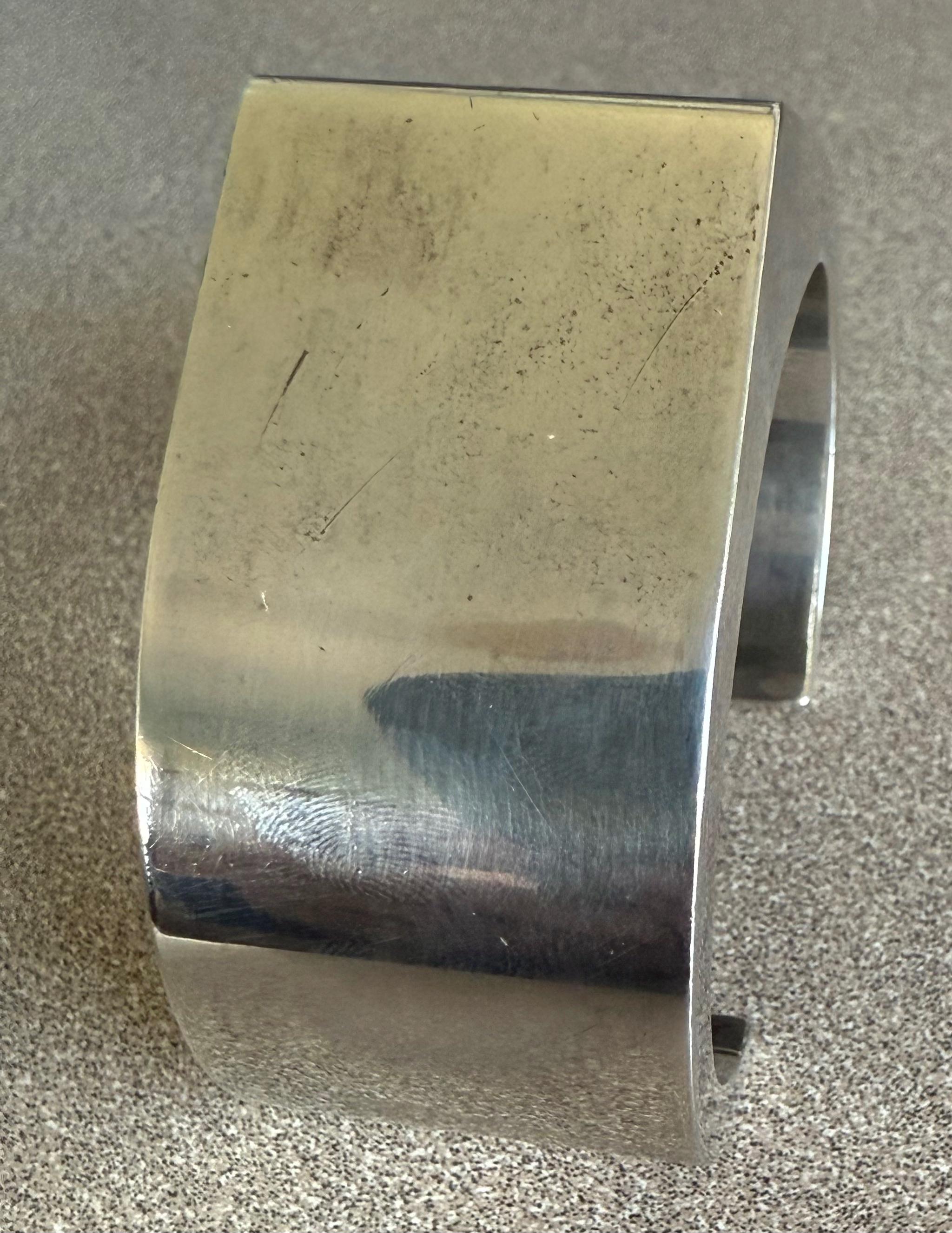 Beautiful Modernist Mid Century Sterling Silver 925 Cuff Bracelet Made in Italy M