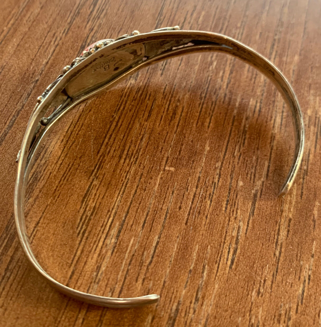 Artist Signed Native American Orange Spiny Oyster Bracelet