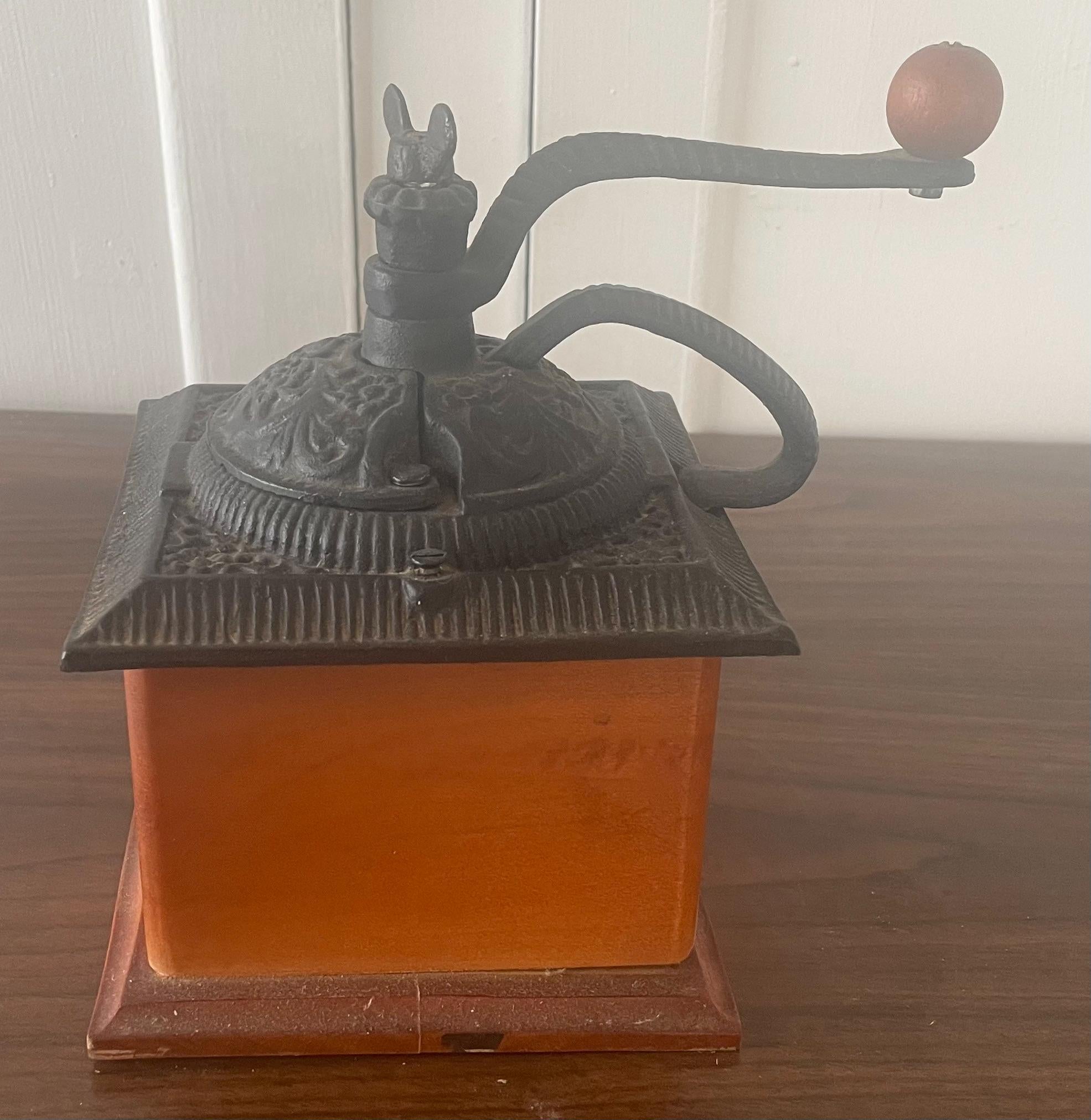 Vintage Cast Iron Coffee Grinder with Drawer Kitchen Decor Farm House Chic