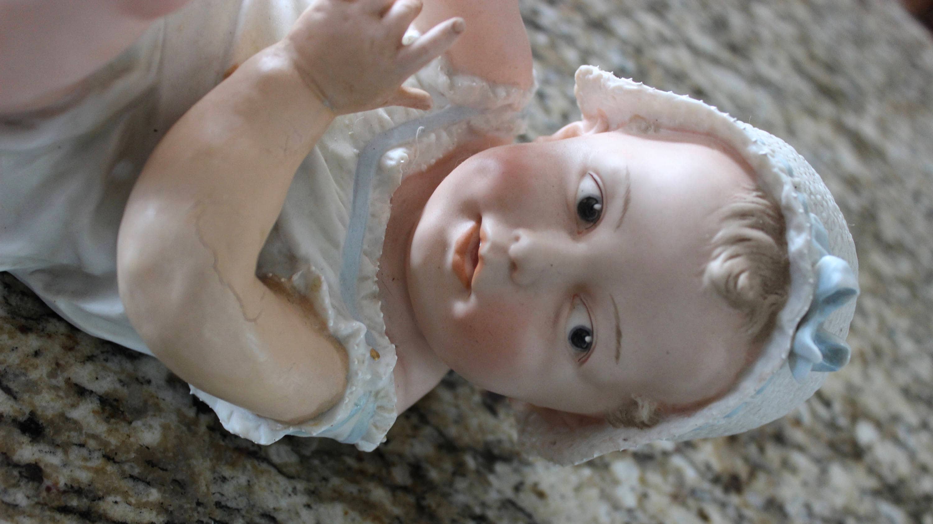 HUGE 12" Antique German Bisque Heubach Baby Stewart Piano Figurine Victorian Rare!!