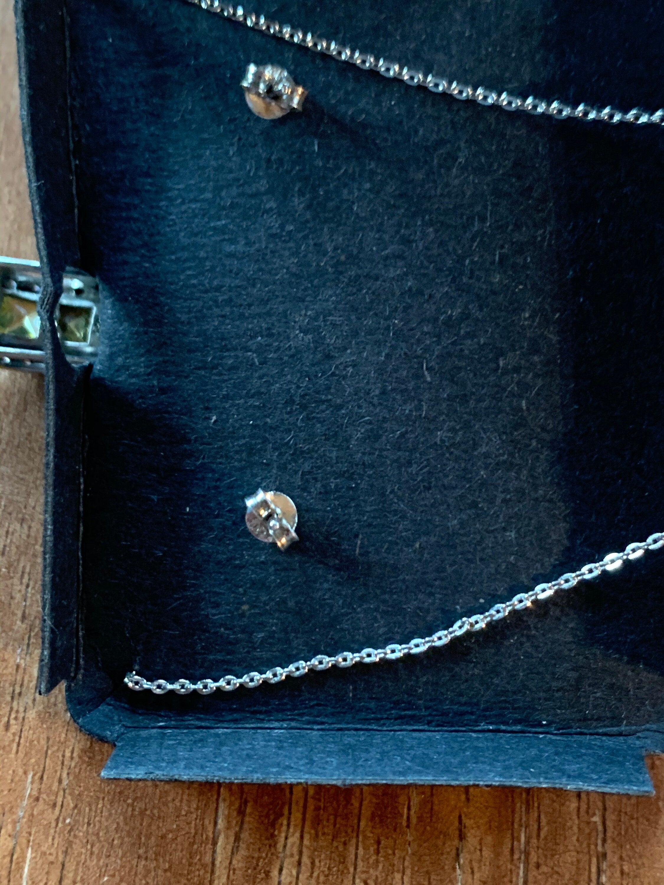 Stunning Citrine Zircon Diamond and Sterling Silver Necklace and Earrings Set
