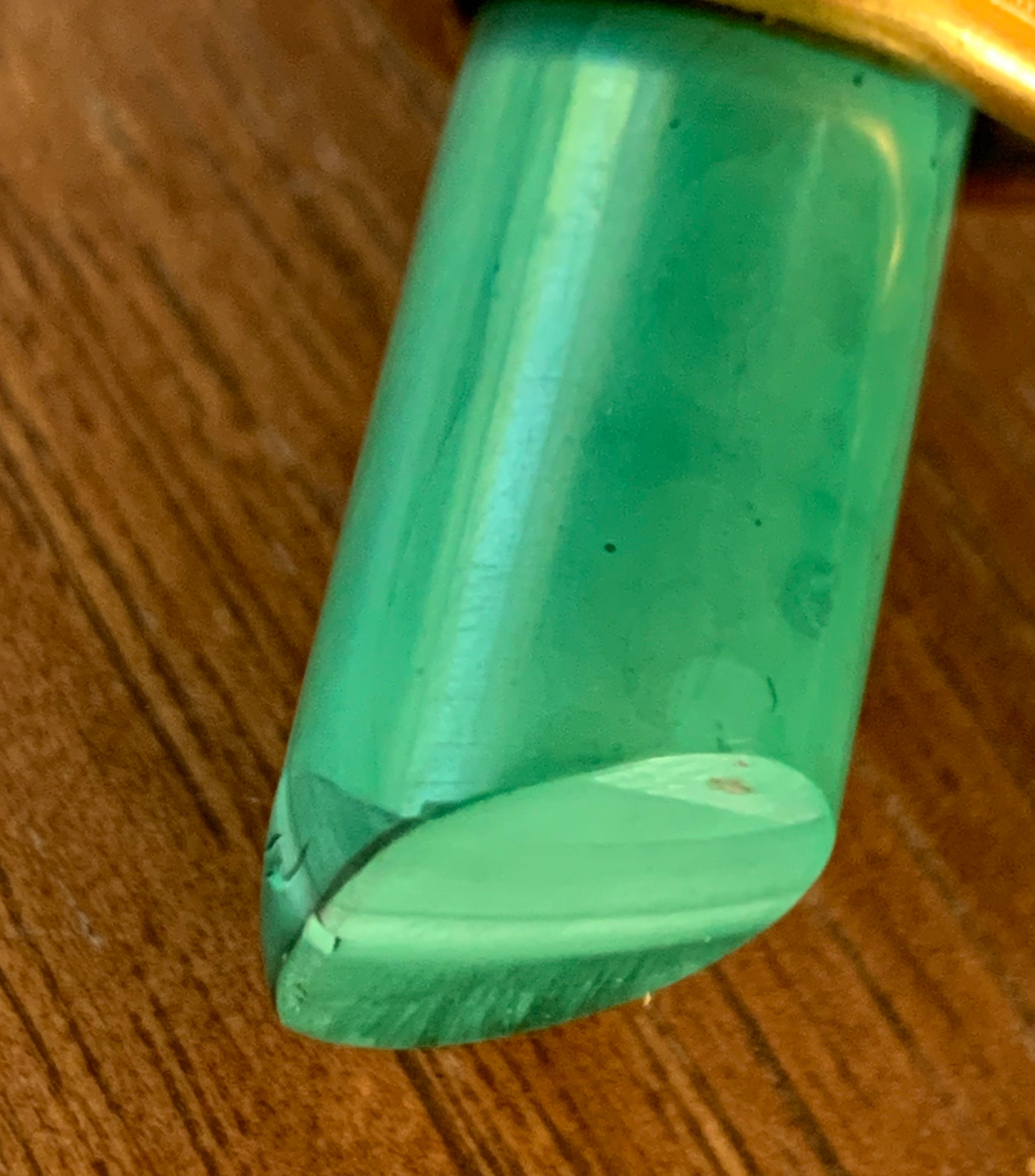 Super Rare 22k Gold Malachite Deco Brooch Pin made in France Stamped