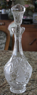 Stunning Vintage Heavy Cut Crystal Liquor Decanter Wine Carafe Very Elegant