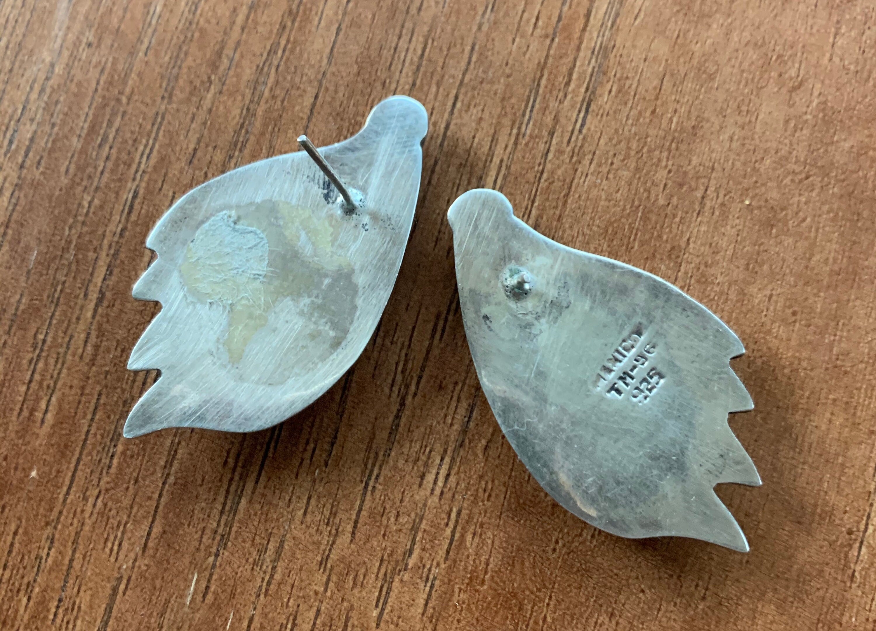 Large Mexican Taxco Sterling Silver Earrings