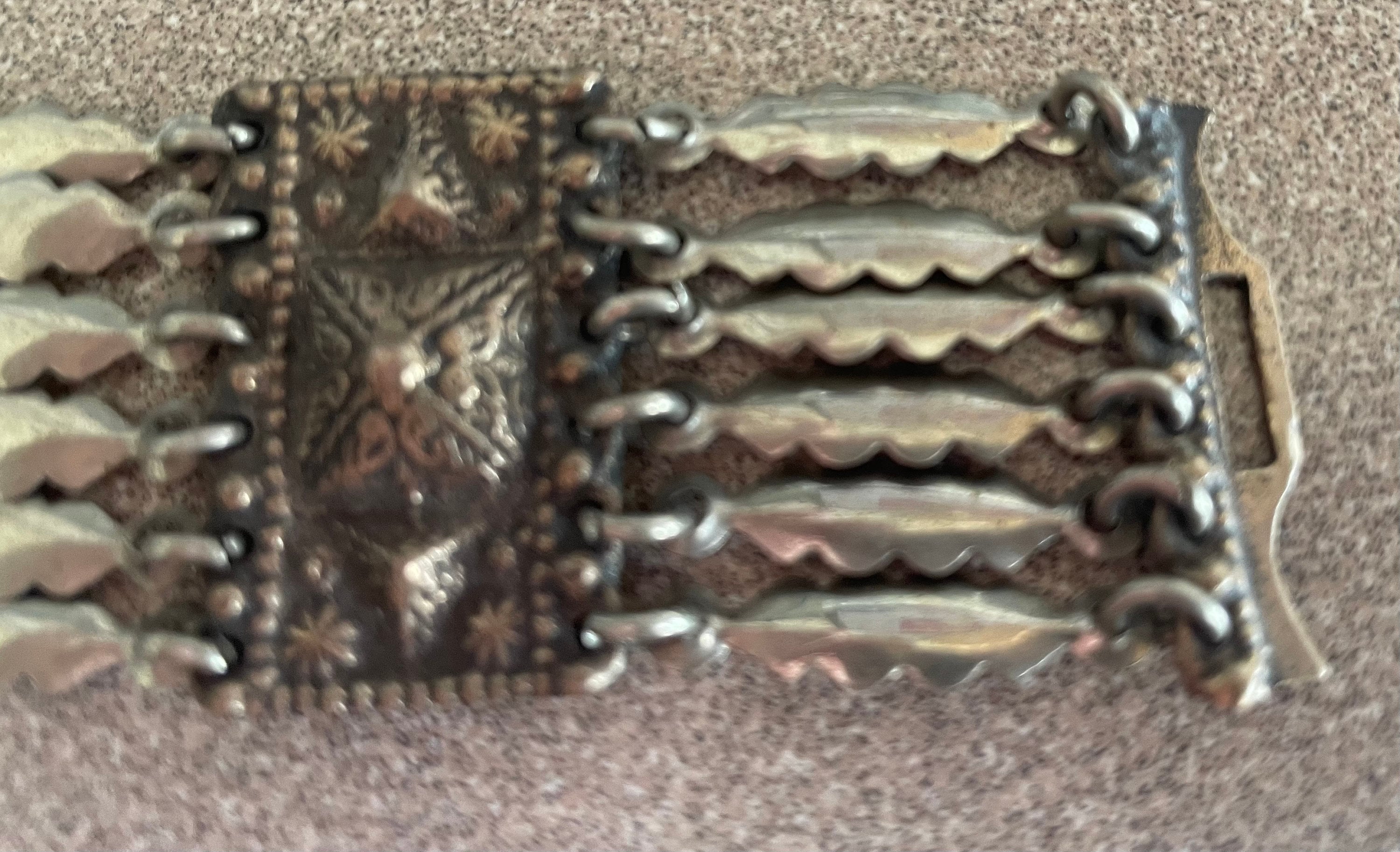 Estate Taxco Signed Mexican Ornate Sterling Silver Bracelet