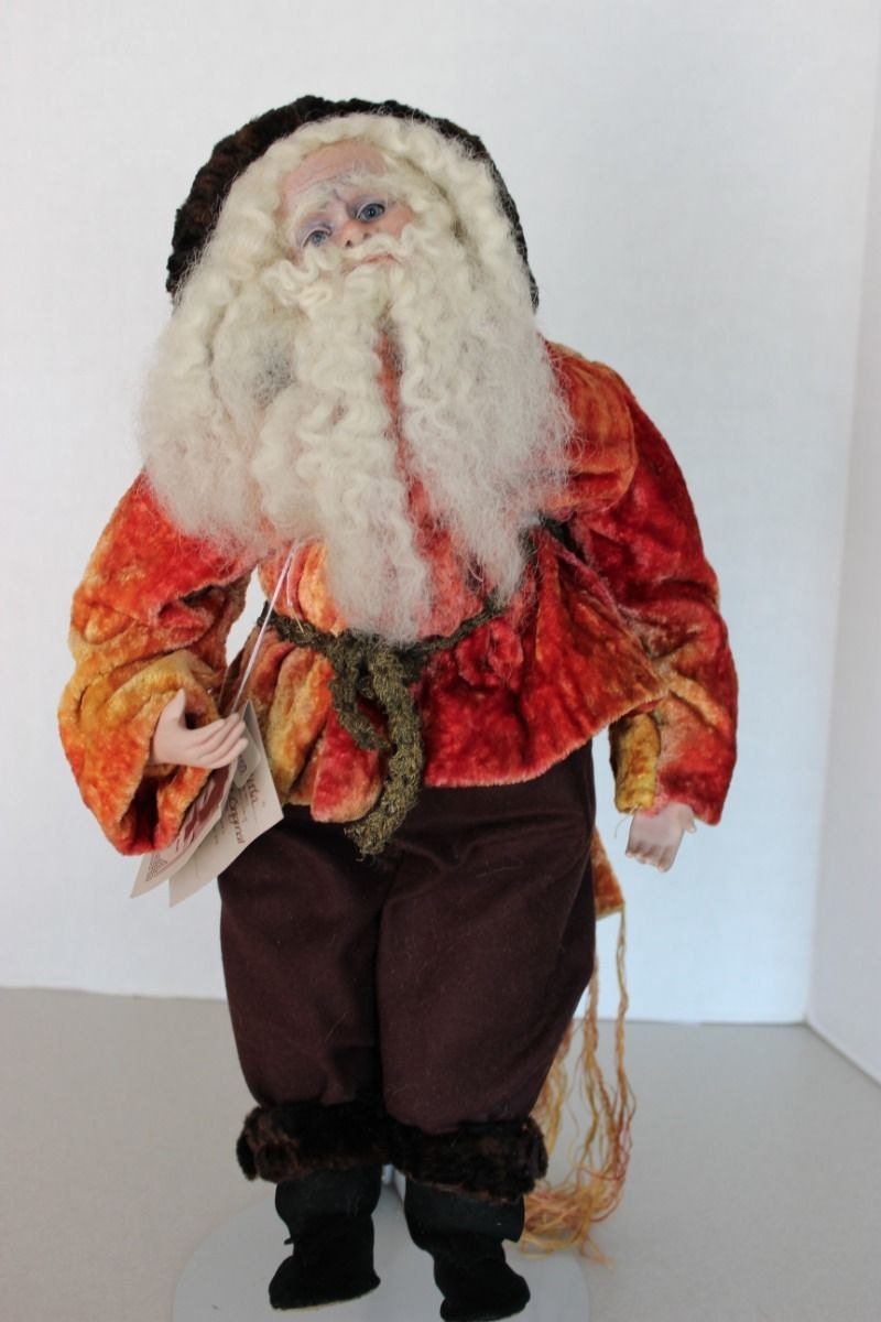 Ultra RARE Vintage Signed Jean Nordquist Original "Sad Santa" 20" Doll with COA