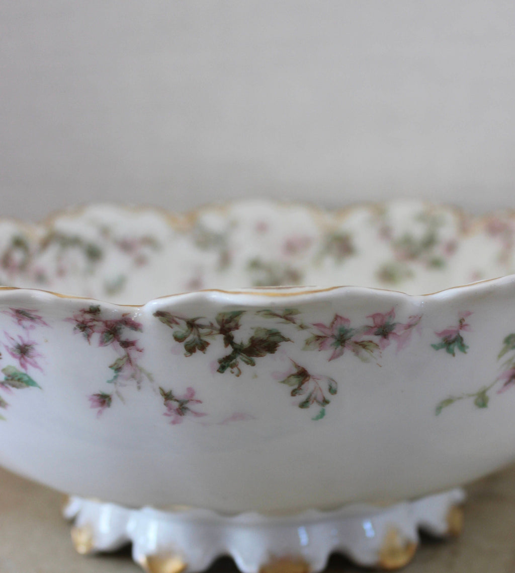 Antique Haviland Limoges France Pedestal Serving  Bowl