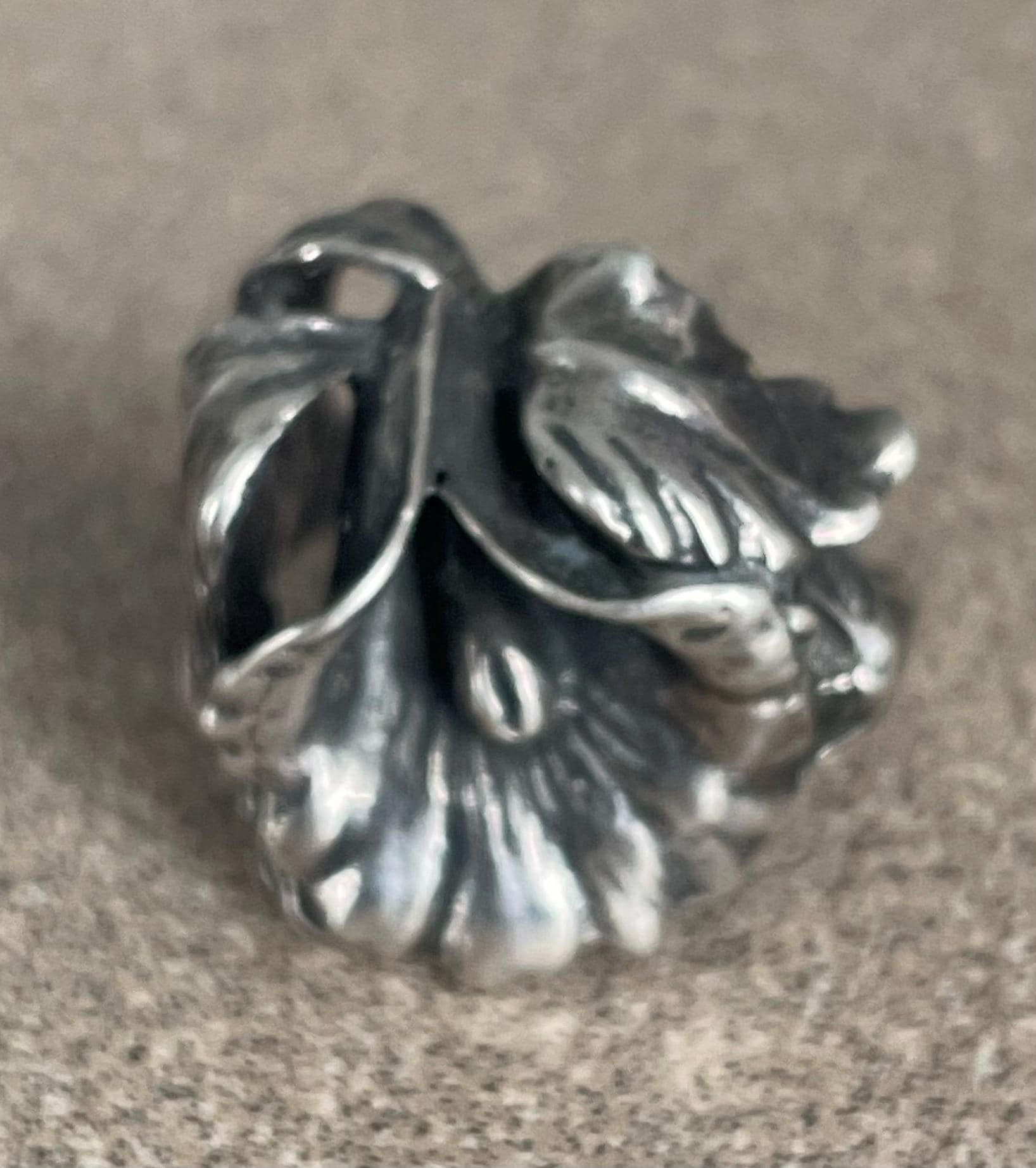 Unique Vintage Ladies Flower Floral Sterling Silver Floral Pattern Ring Size 6 3/4