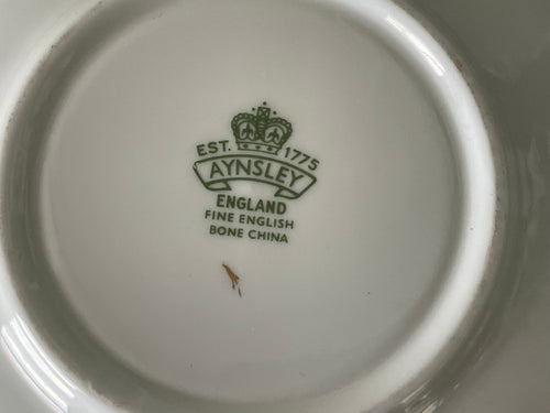 Beautiful Aynsley Fruit Orchard Gold Tea Cup and Saucer Duo Vintage 1960's Turquoise Blue