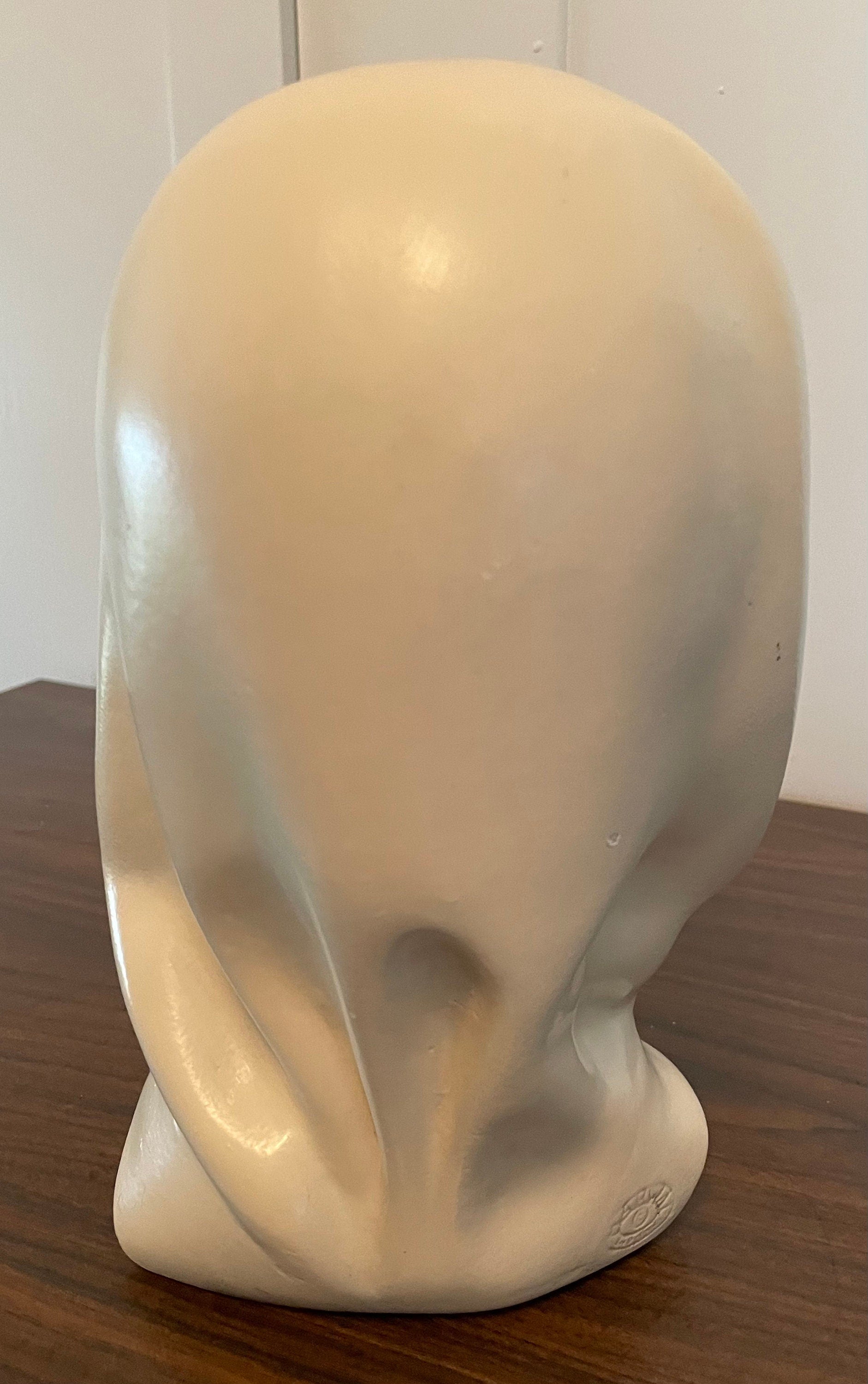 Large Beautiful Marwal Chalkware Polynesian Lady with Head Scarf