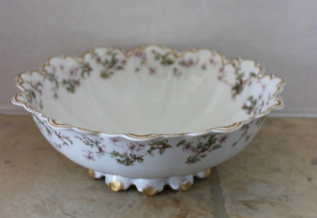 Antique Haviland Limoges France Pedestal Serving  Bowl