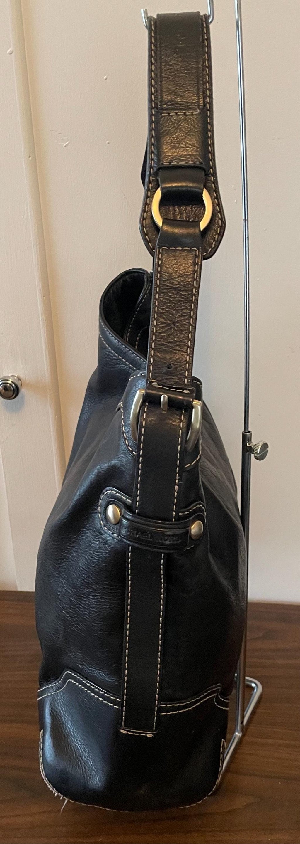 Vintage Genuine Black Leather Michael Kors Purse Shoulder Bag Top Handle