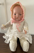Antique Madame Hendren 316 Baby Doll Body with Working Cryer and AM Bisque Doll Head Sleep Eyes