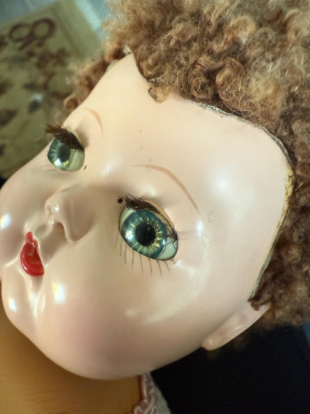 Vintage American Character Tiny Tears Doll Caracul Wig with Original Clothes and Bracelet