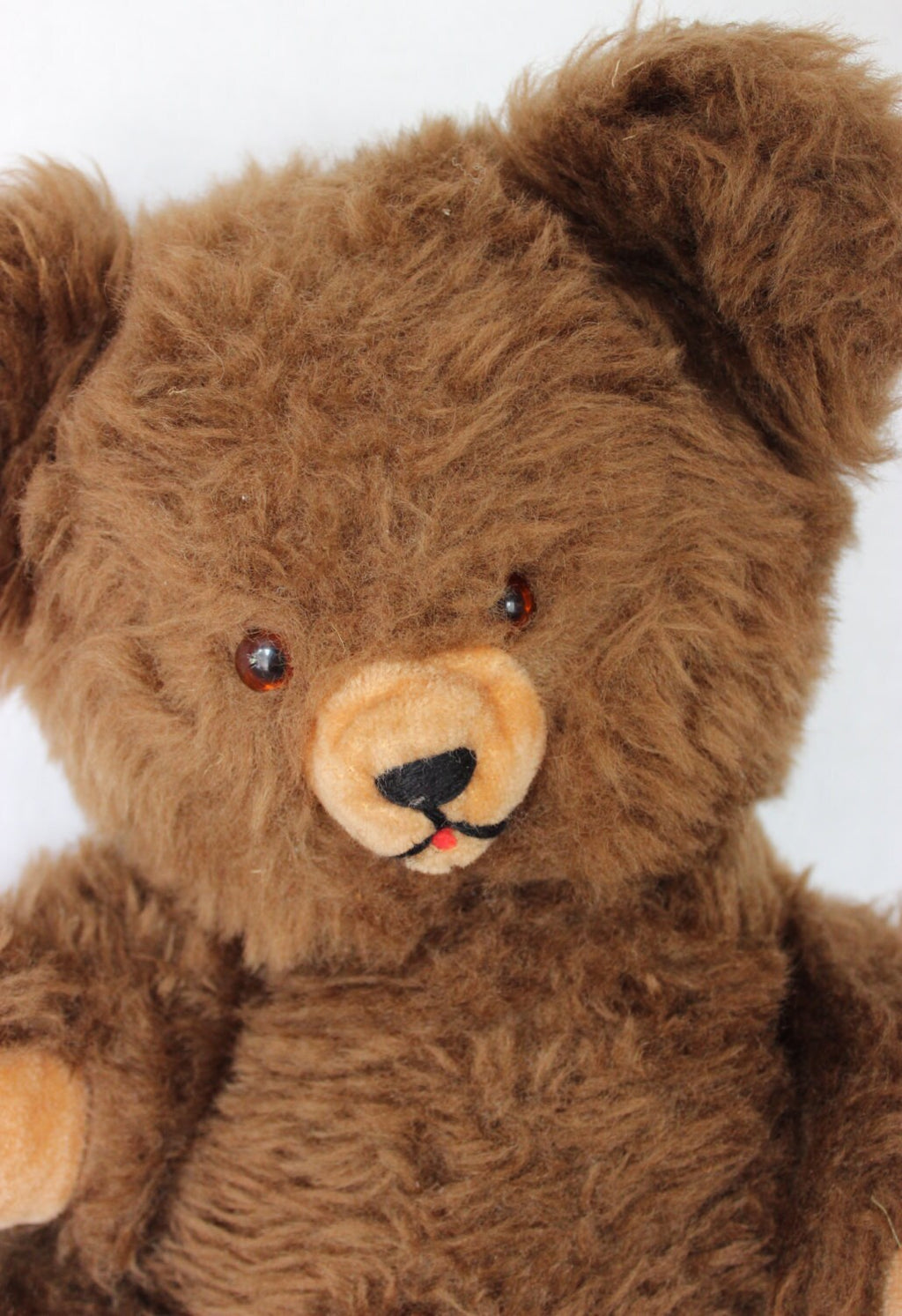 Large 21" Vintage 60's Fuzzy German Mohair Teddy Bear with Sound Box