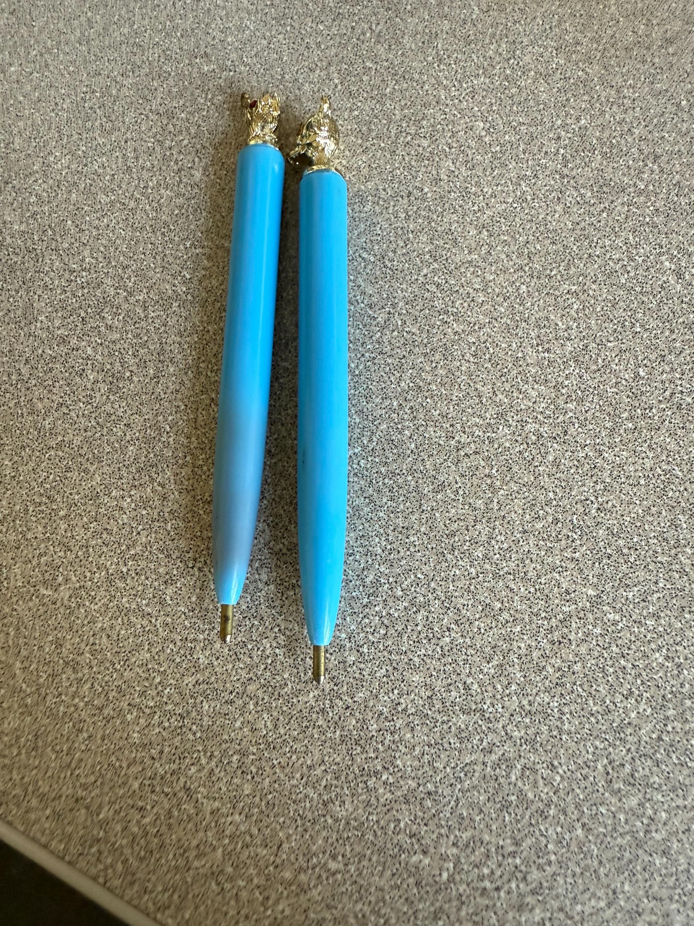 Vintage Cat and Dog Kids Children's Pen Set with Case