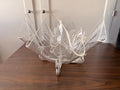 Vintage 1989 Arthur Court Large  Acrylic Salad Bowls Set Aluminum Swan Stand