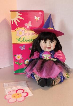 Marie Osmond Halloween 20" Interactive Babies A Bloom Witch Hazel Anniversary Doll ~Giggles