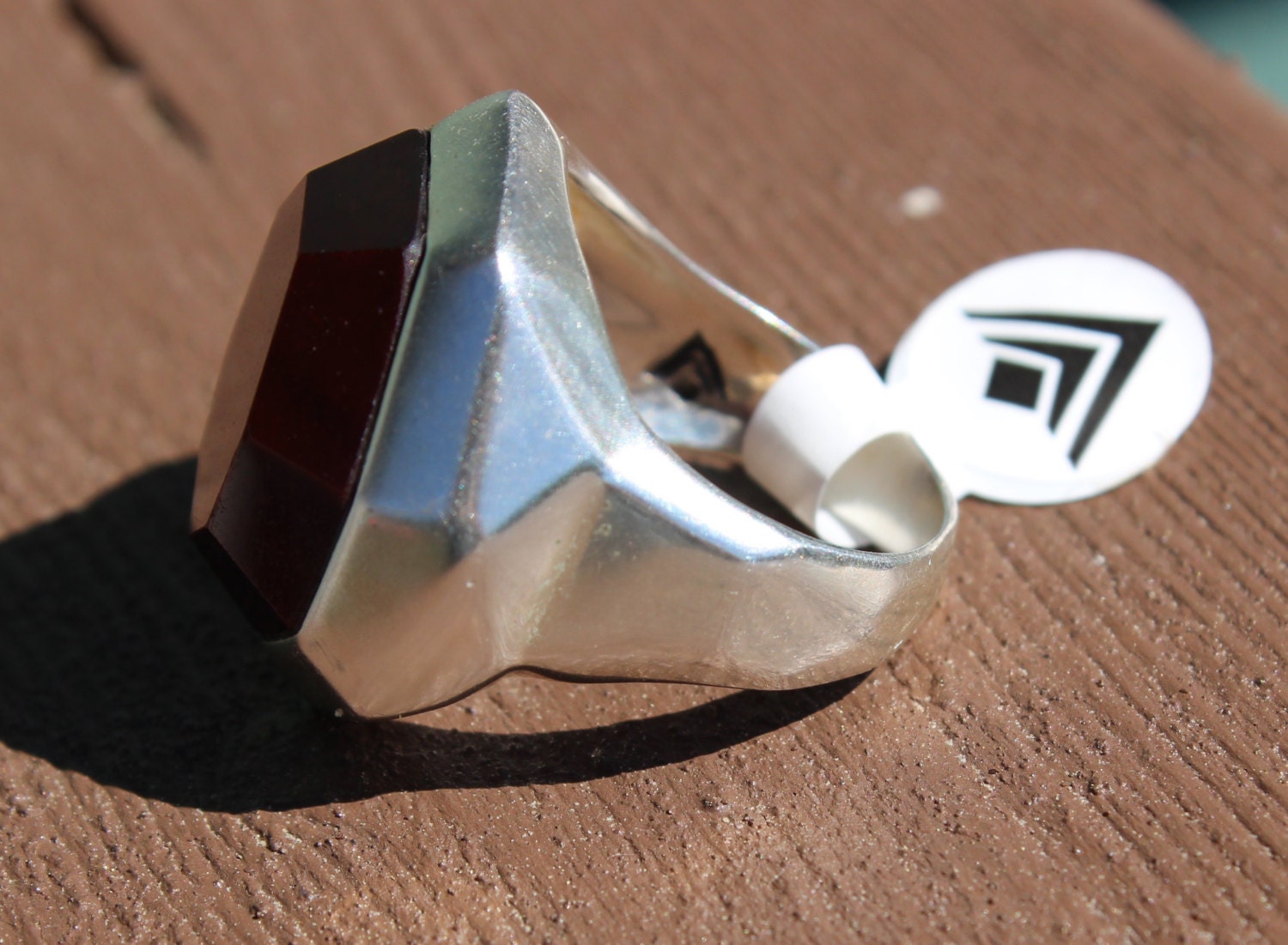 Large Retired Silpada Sterling Silver Bring the Heat Tiger Eye Ring Size 8
