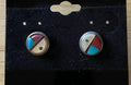 Beautiful Petite Native American  Zuni Sterling Silver Turquoise Post Earrings