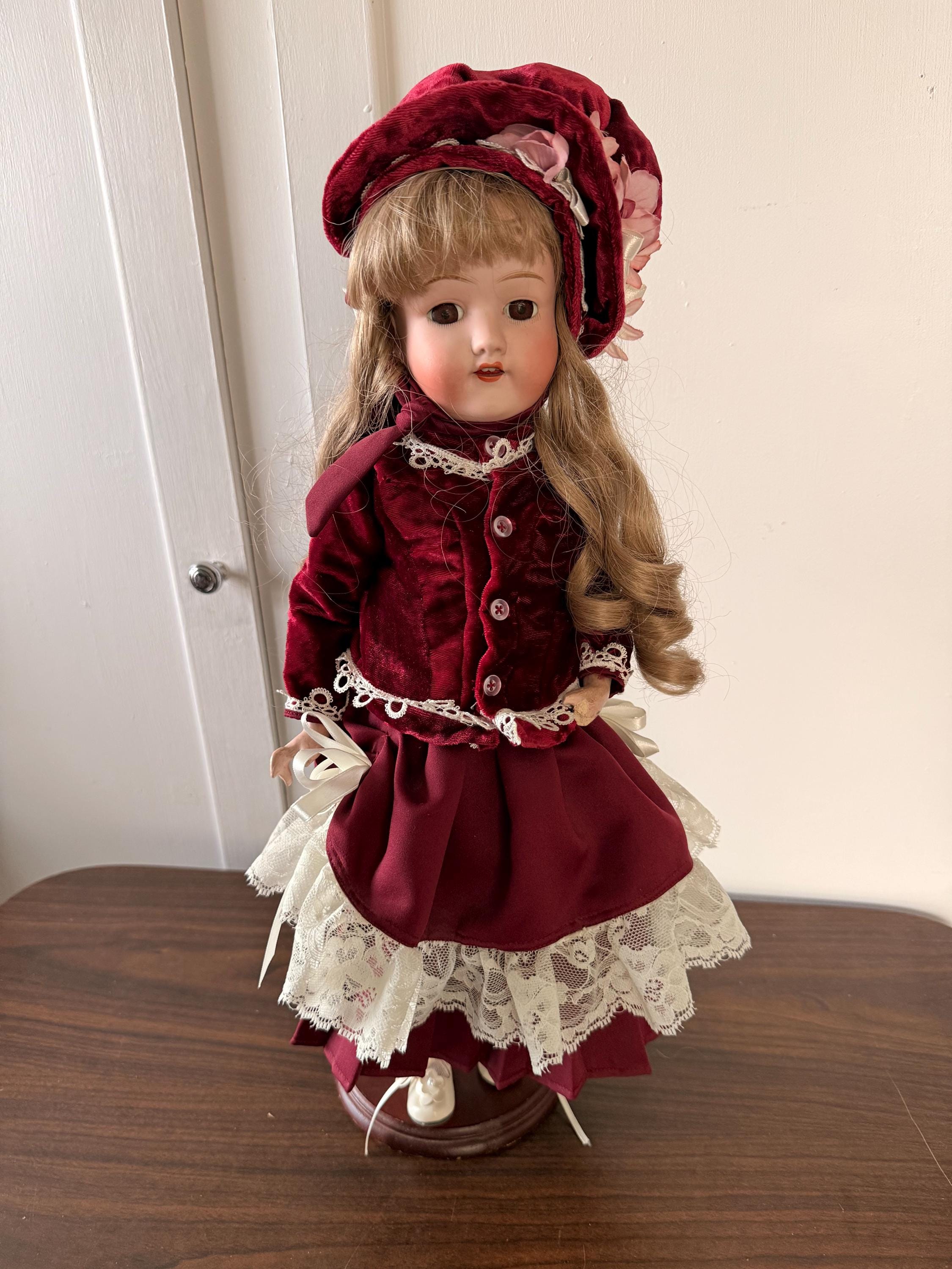 Antique 19" Antique Morimure Brothers Doll Japan Open Mouth with Teeth Brown Glass Eyes