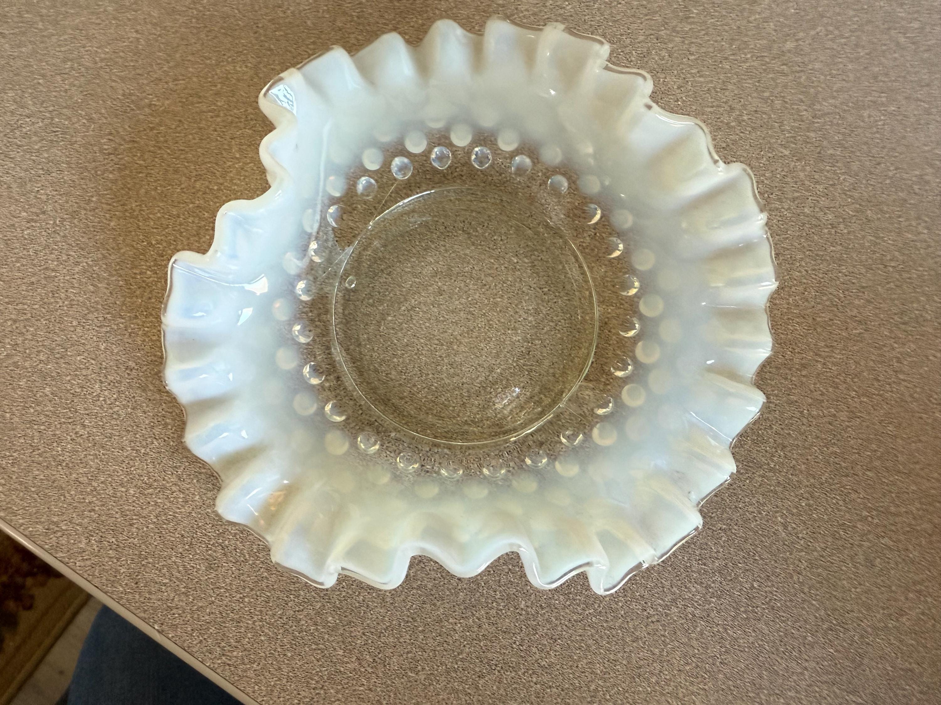 Vintage Fenton Opalescent Hobnail Candy Dish Serving Dish Great for the Holidays