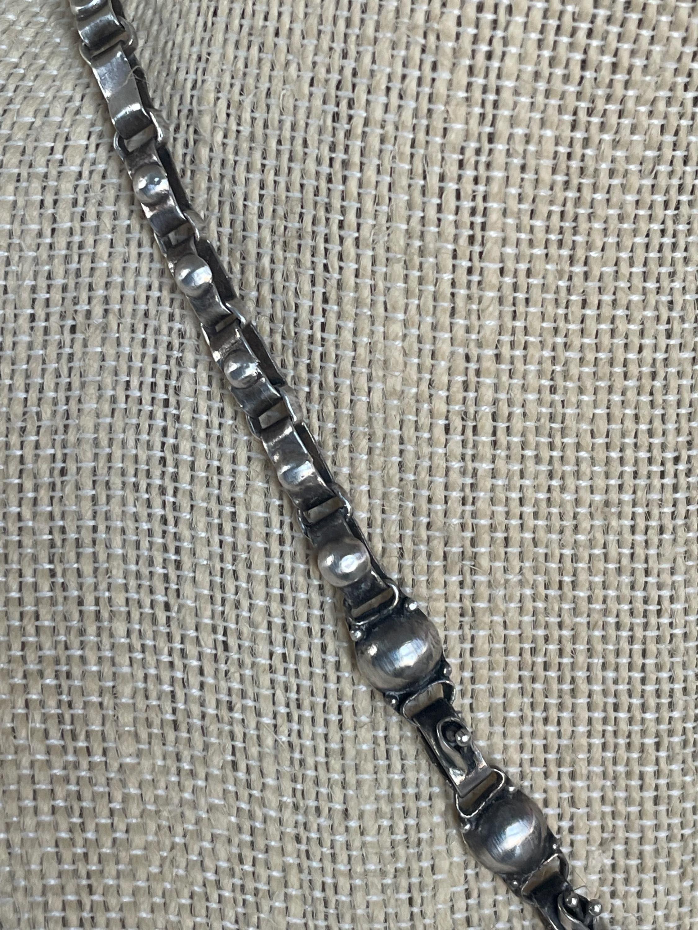 Very Ornate Amethyst Sterling Silver Choker Necklace Signed by Artist Made in India