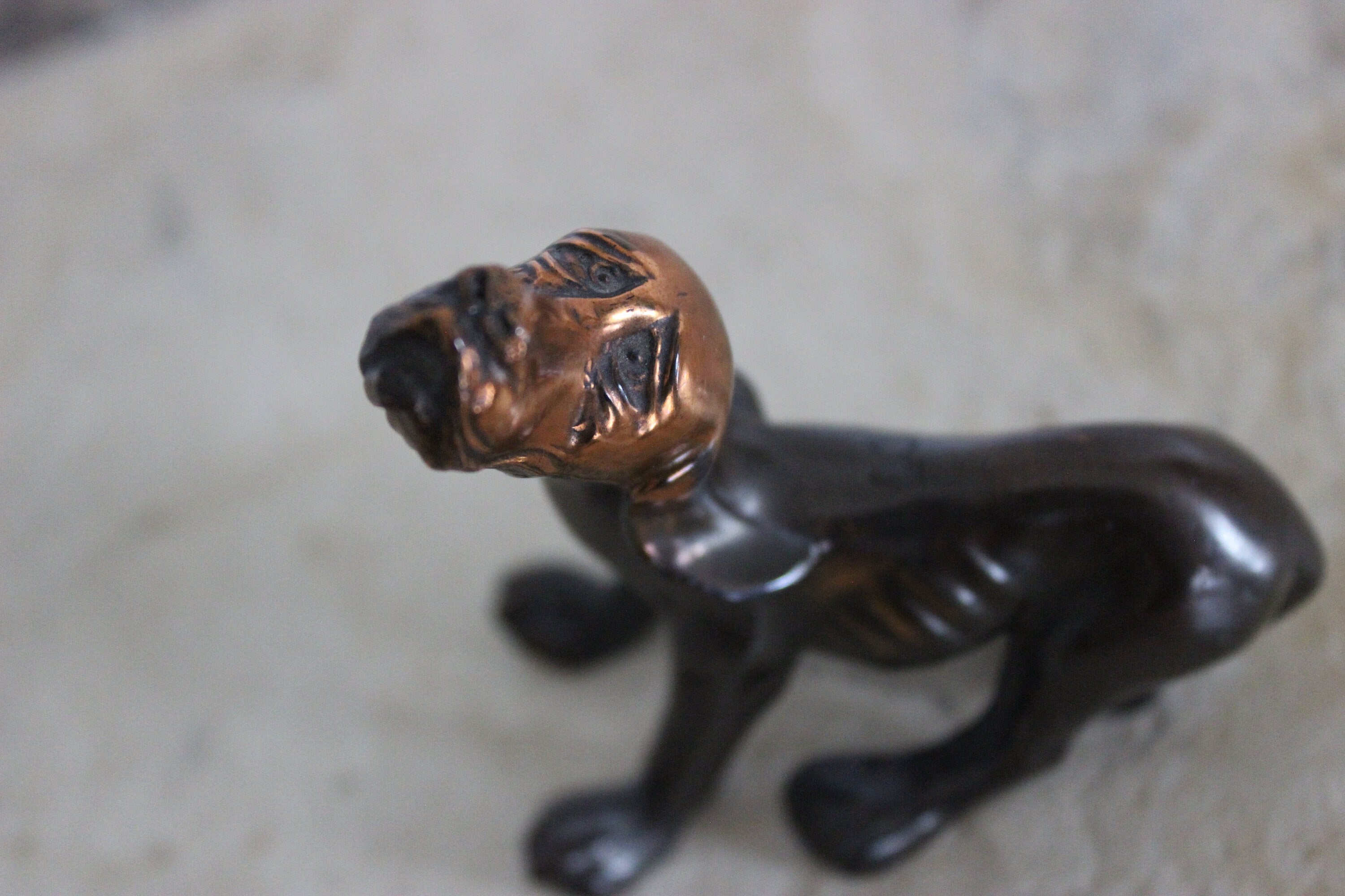 Vintage Bronze Dog Figurine Signed Dodge USA
