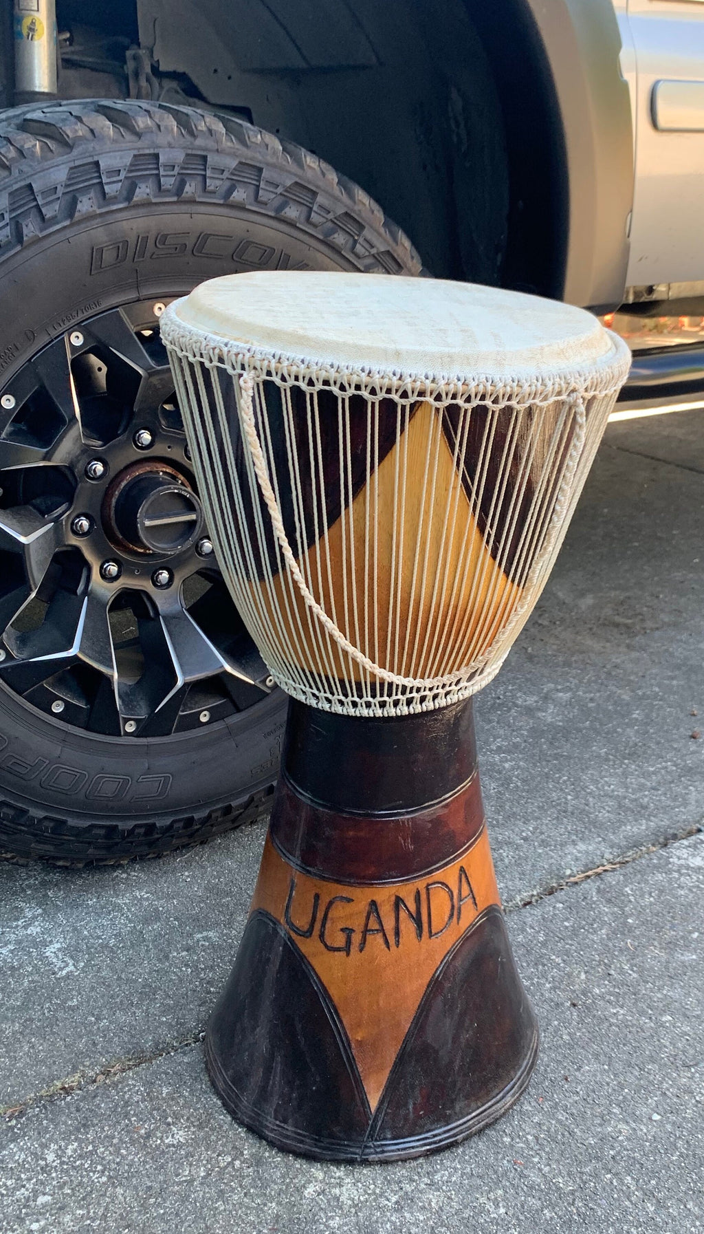 Huge 28" Vintage Handmade Hand Carved Djembe Drum