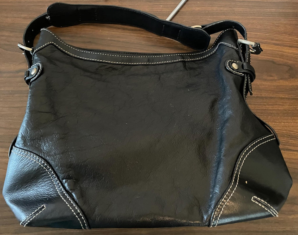 Vintage Genuine Black Leather Michael Kors Purse Shoulder Bag Top Handle