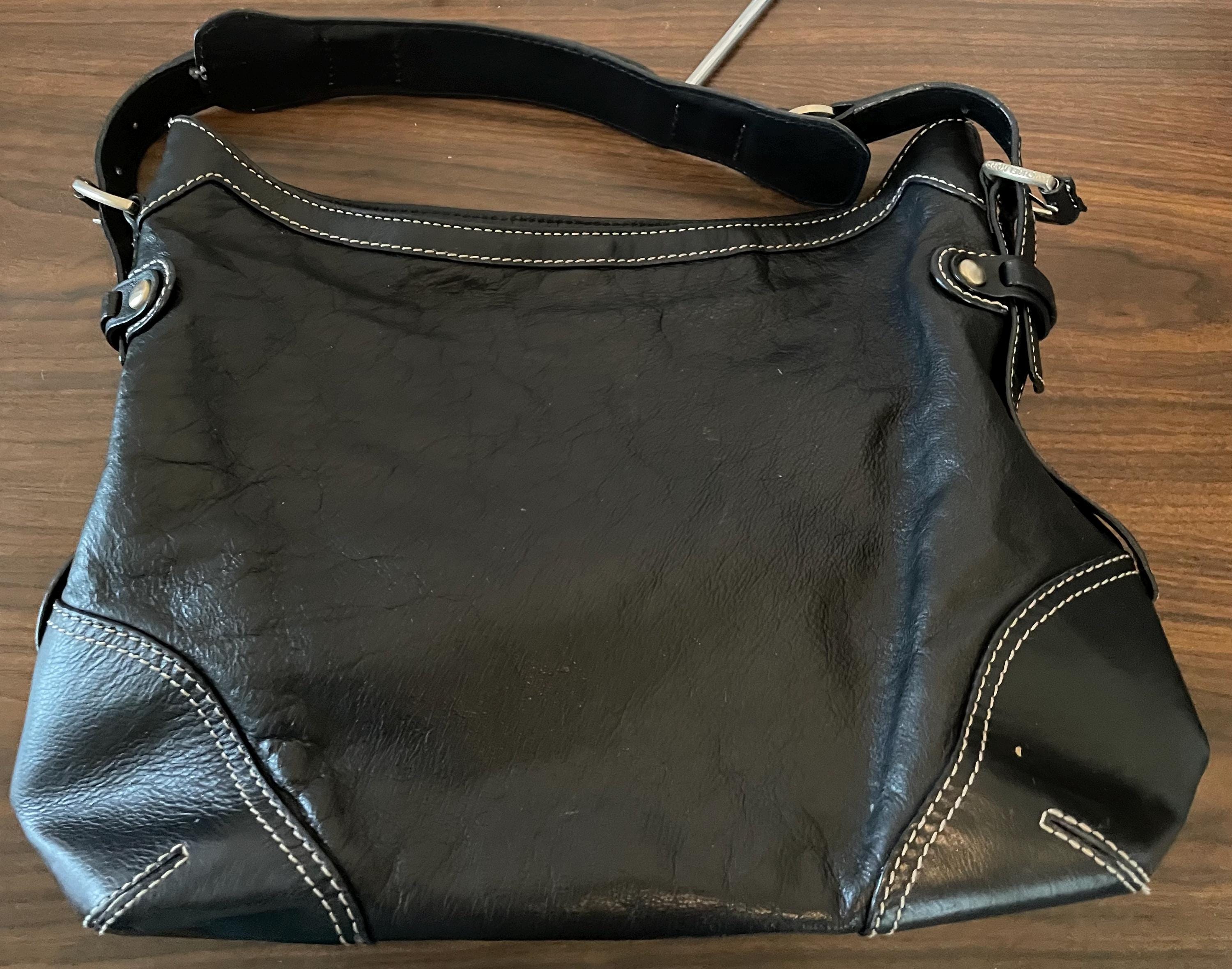 Vintage Genuine Black Leather Michael Kors Purse Shoulder Bag Top Handle