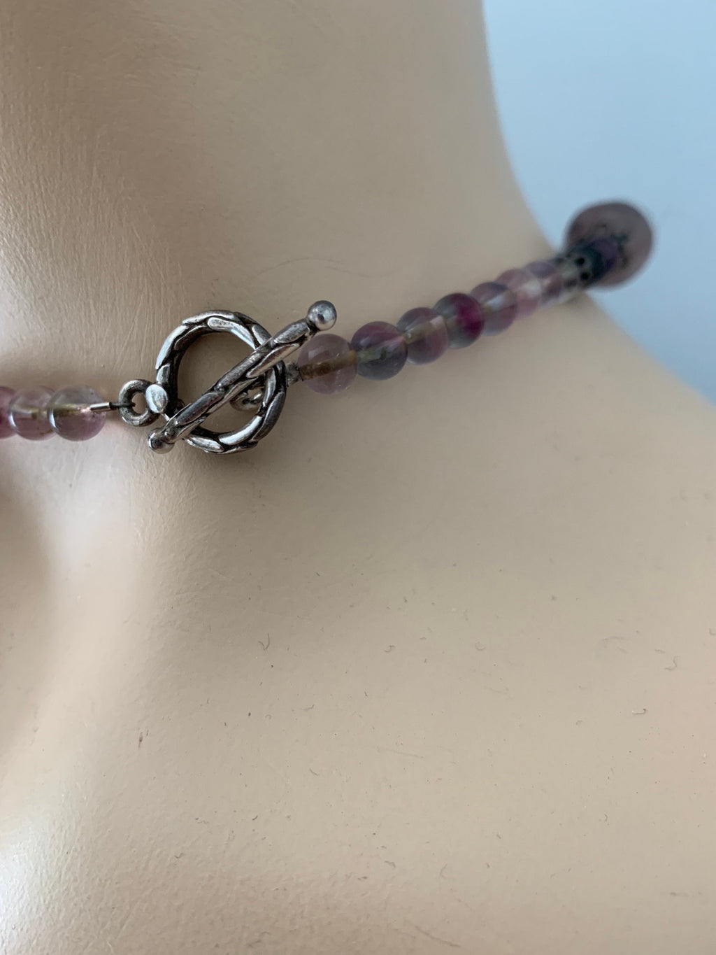Handmade Sterling Silver and Purple Jasper Necklace