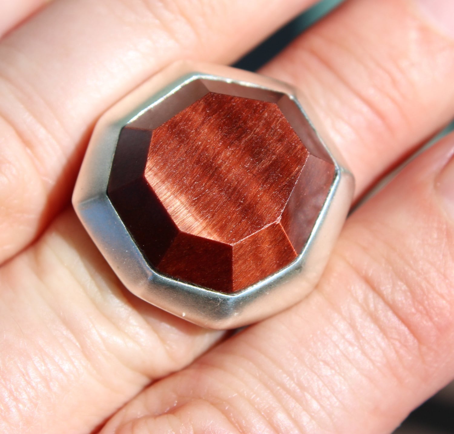 Large Retired Silpada Sterling Silver Bring the Heat Tiger Eye Ring Size 8