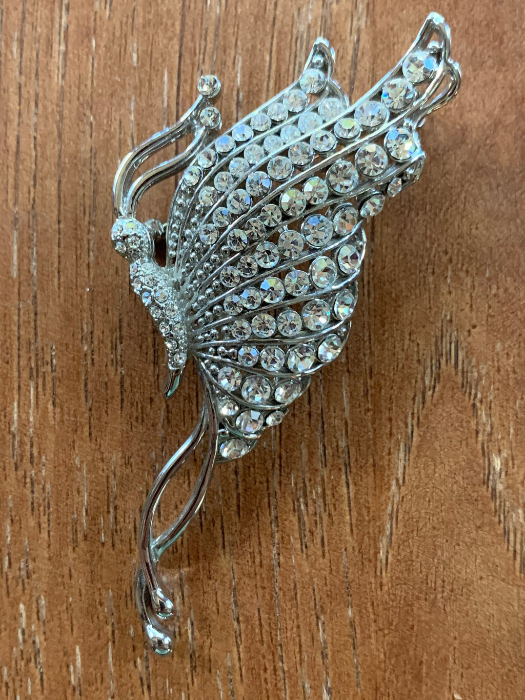 Stunning Large Rhinestone Butterfly Brooch Pin