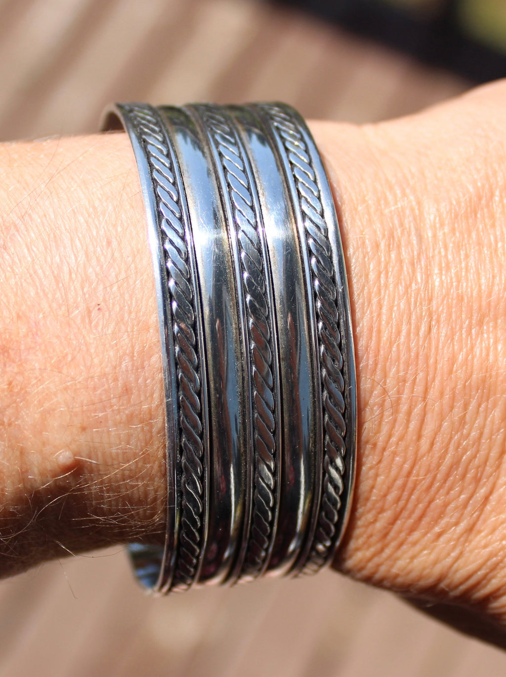 Beautiful Vintage Sterling Silver Cuff Bracelet