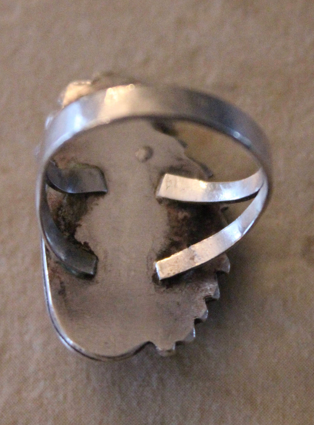 Handmade Native American Sterling Silver and Coral Ring Size 6 1/2