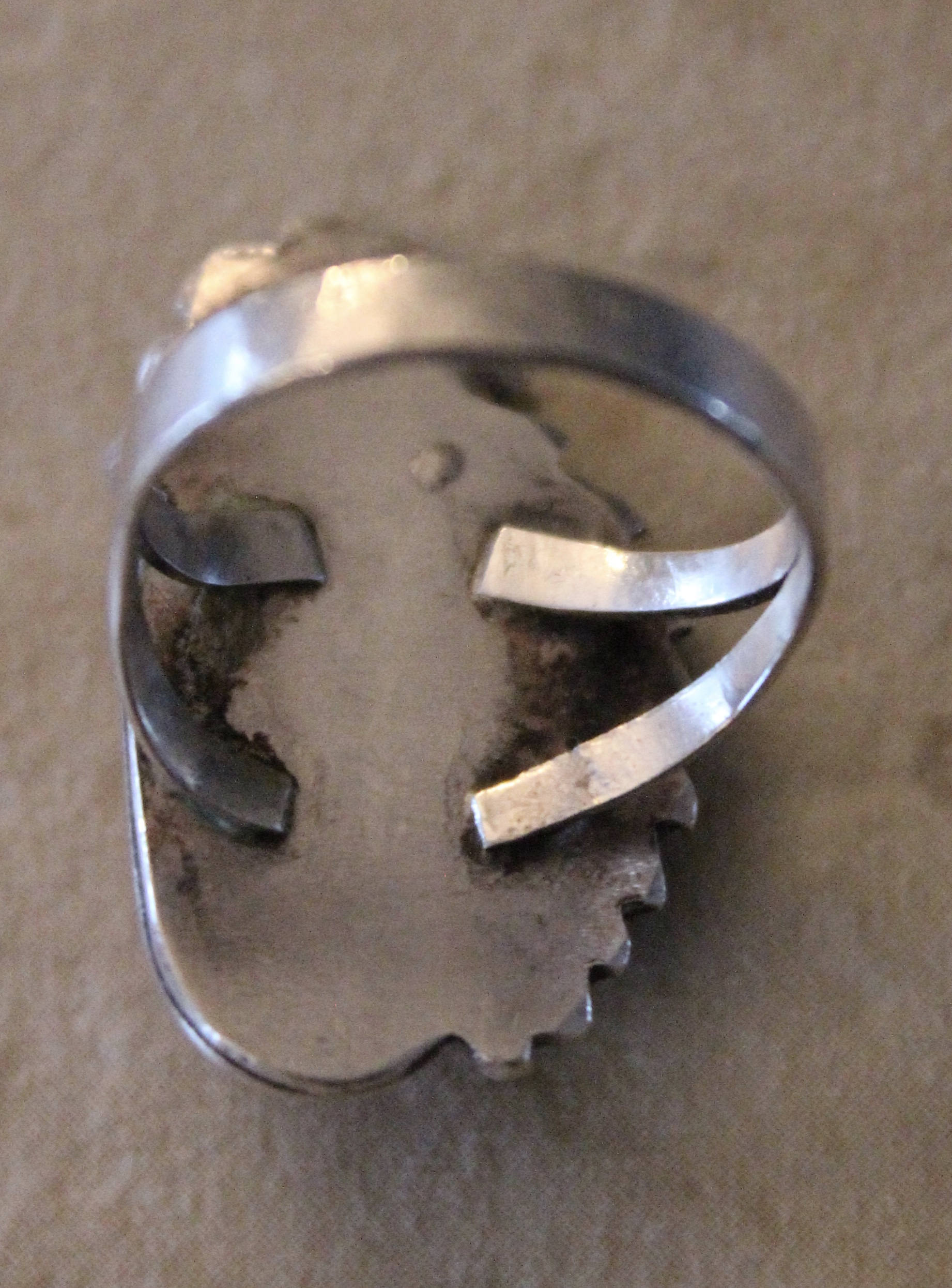 Handmade Native American Sterling Silver and Coral Ring Size 6 1/2
