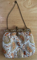 Beautiful 1940's Graceline Paisley Purse with Garnet Stones