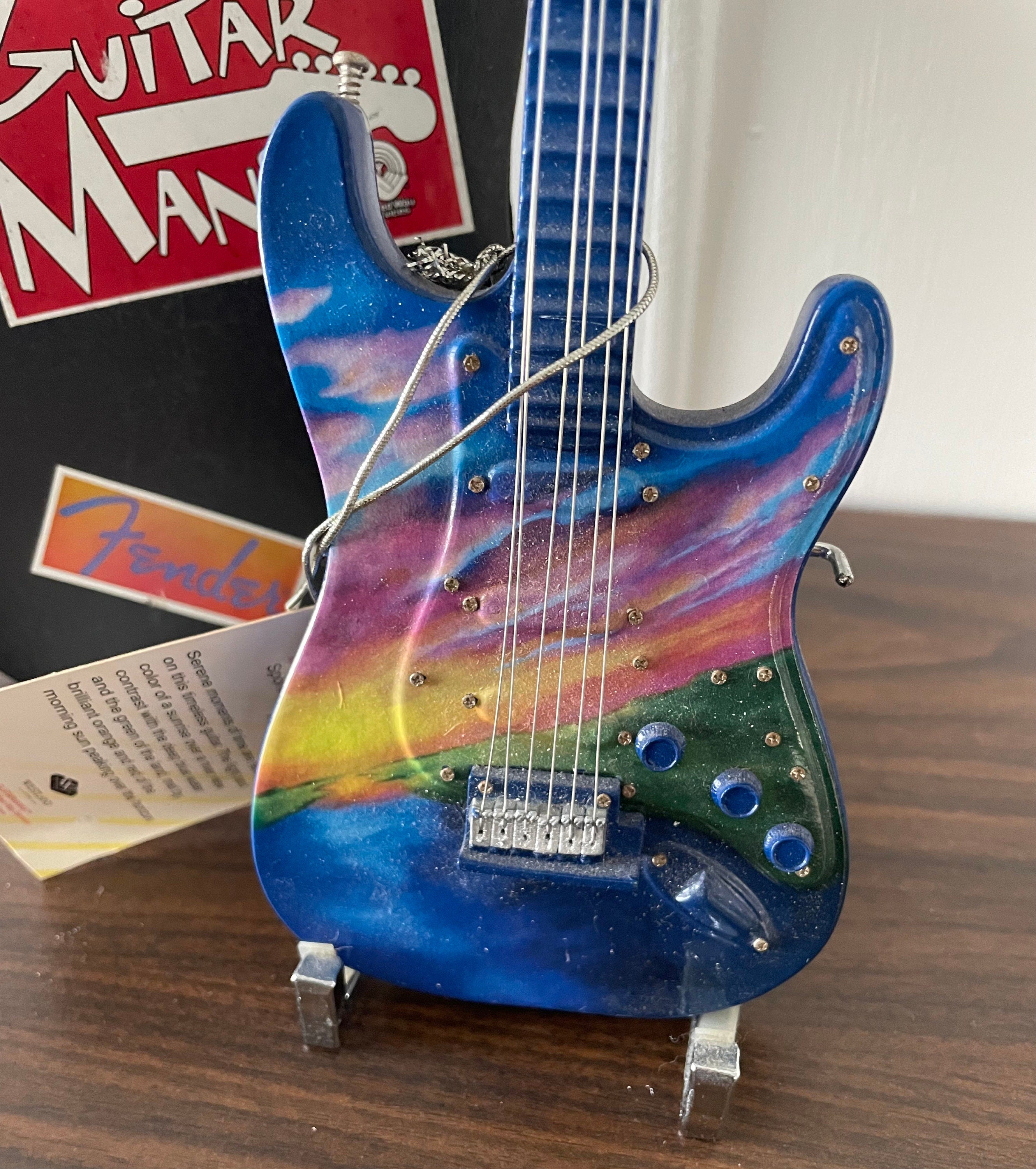 Hard to Find 2003 Guitar Mania Miniature Fender Stratocaster in Cast Moments in Time Peace With Tag