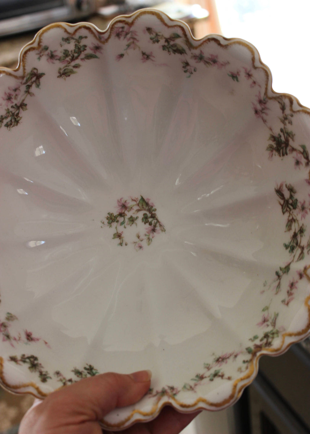 Antique Haviland Limoges France Pedestal Serving  Bowl