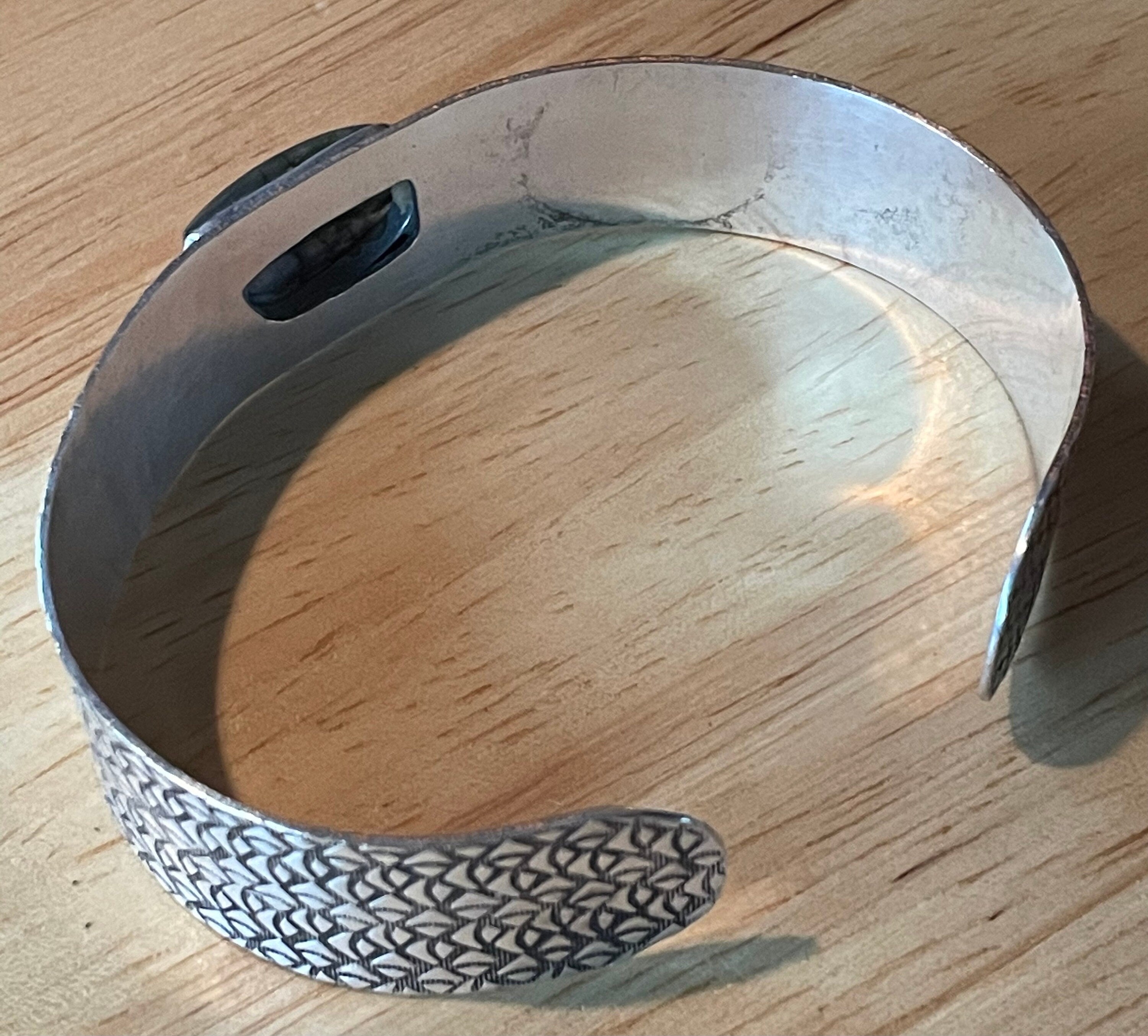 Nice Mens Sterling Silver Laborite Cuff Bracelet