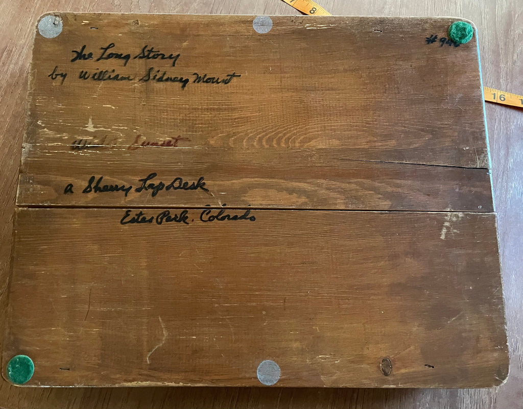 Antique Lap Desk "The Long Story" Scene William Sidney Mount